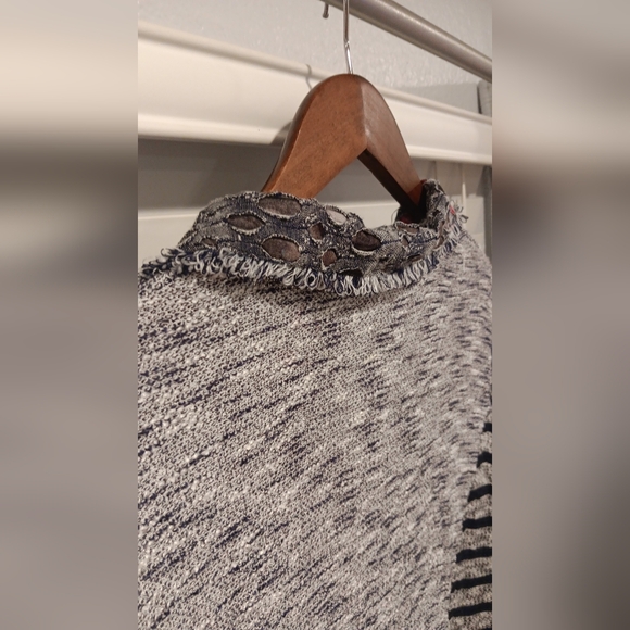 Striped Black and Gray Women's Sweater - Picture 7 of 7